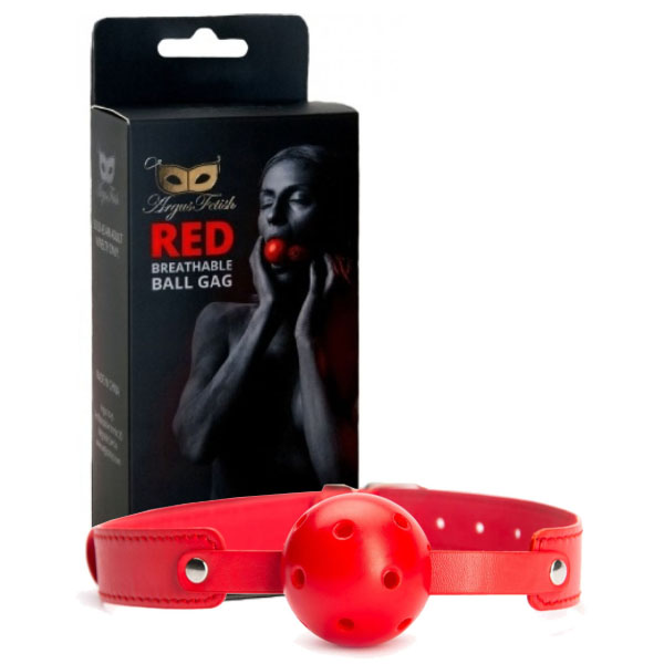 Red breathable ball gag