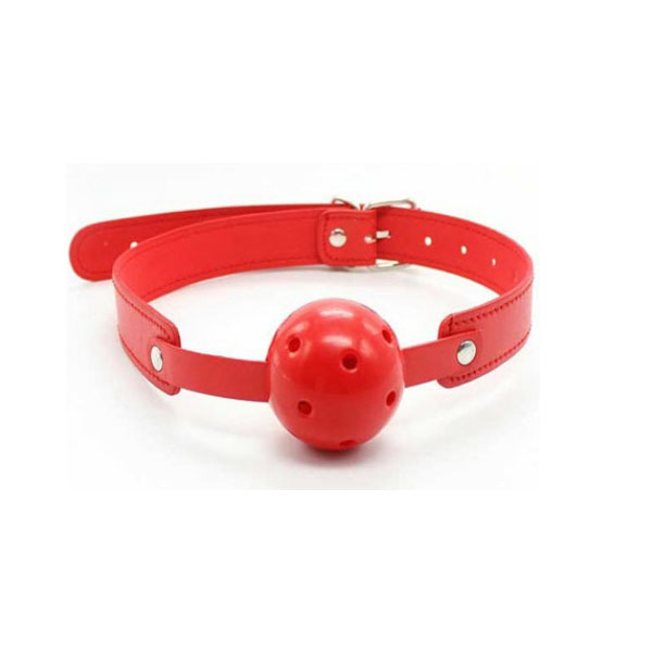Red breathable ball gag - Slika 2