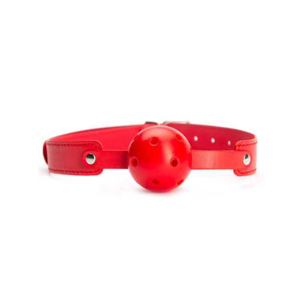 Red breathable ball gag - Slika 3