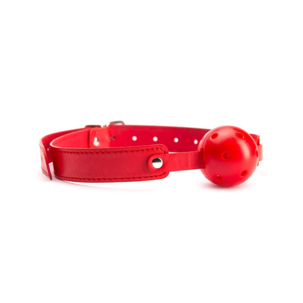 Red breathable ball gag - Slika 4