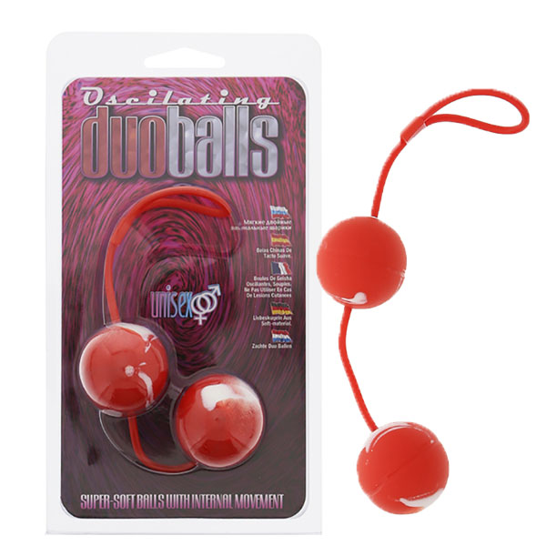 Marbilized duo balls red