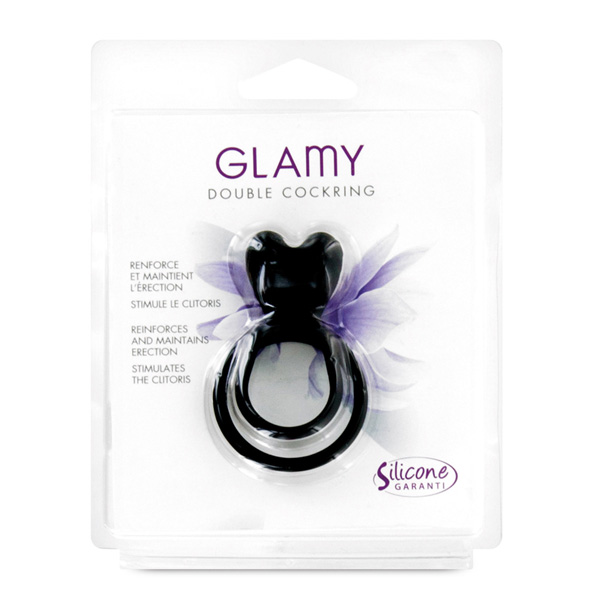 Glamy double cock ring black - Slika 4