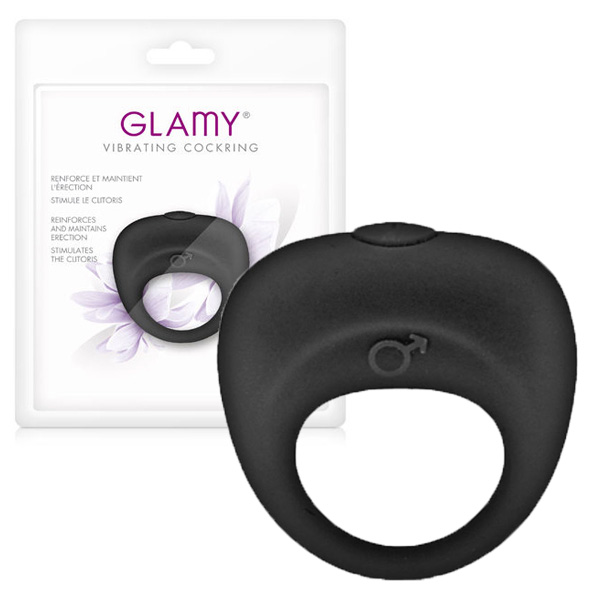 Glamy vib cock ring black