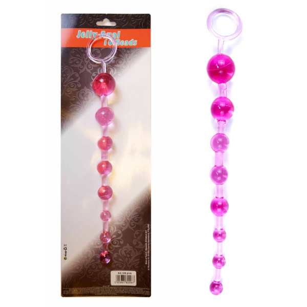 Jelly anal 8 beads pink