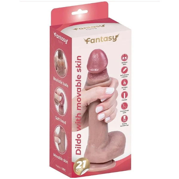 Dildo with movable skin 21 cm - Slika 9