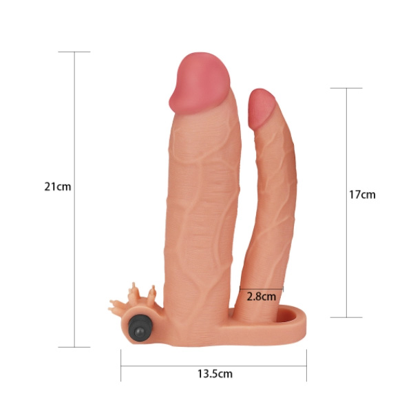 Vibrating double penis sleeve - Slika 4